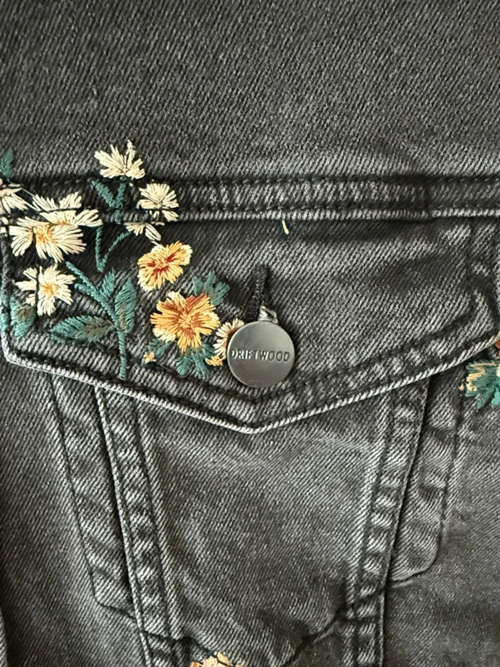 Free People Driftwood floral embroidered denim jacket - Picture 7 of 10